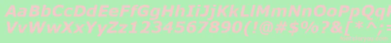 VerdanaKoi8BoldItalic Font – Pink Fonts on Green Background