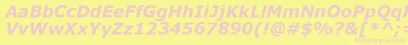 VerdanaKoi8BoldItalic Font – Pink Fonts on Yellow Background