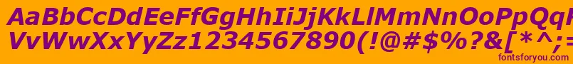 VerdanaKoi8BoldItalic Font – Purple Fonts on Orange Background