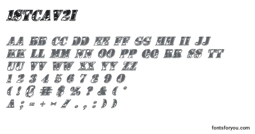 Czcionka 1stcav2i (118480) – alfabet, cyfry, specjalne znaki