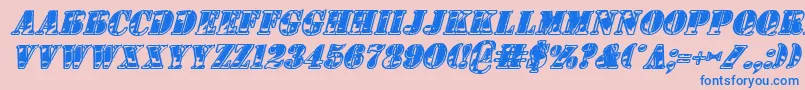 1stcav2i Font – Blue Fonts on Pink Background