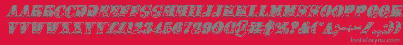 1stcav2i Font – Gray Fonts on Red Background
