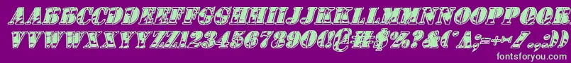 1stcav2i Font – Green Fonts on Purple Background