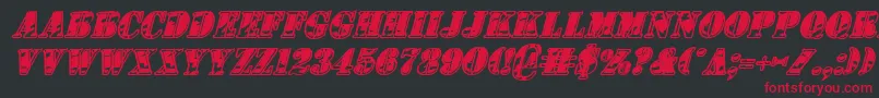 1stcav2i Font – Red Fonts on Black Background