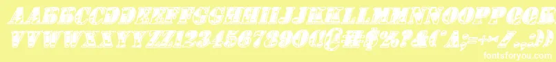 1stcav2i Font – White Fonts on Yellow Background