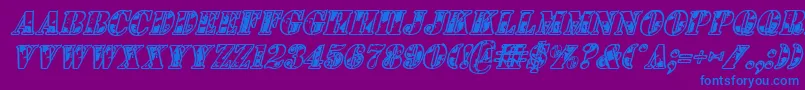 1stcavi Font – Blue Fonts on Purple Background