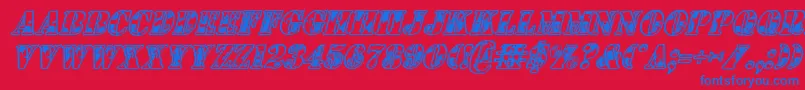 1stcavi Font – Blue Fonts on Red Background