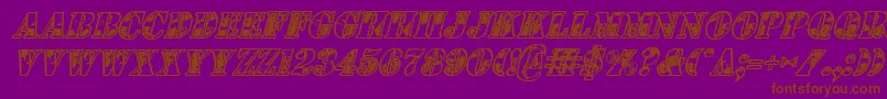 1stcavi Font – Brown Fonts on Purple Background