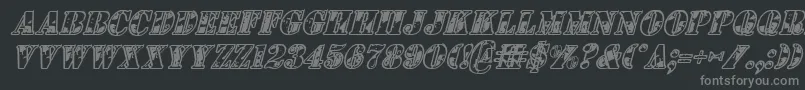 1stcavi-fontti – harmaat kirjasimet mustalla taustalla