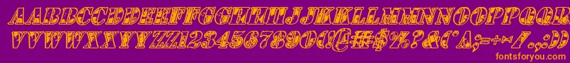 1stcavi Font – Orange Fonts on Purple Background