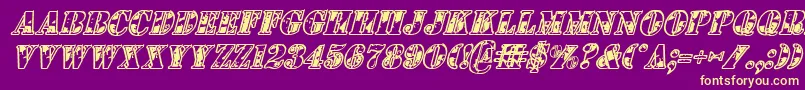 1stcavi Font – Yellow Fonts on Purple Background