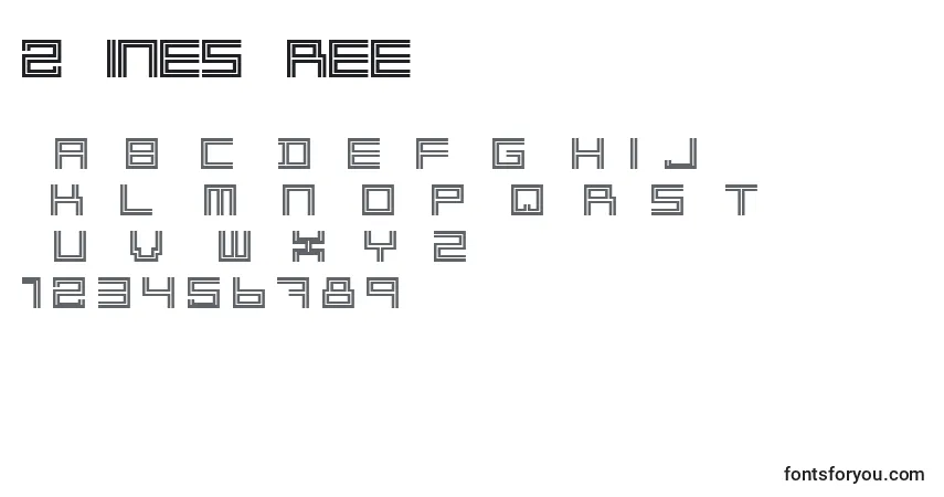Schriftart 2 Lines Free – Alphabet, Zahlen, spezielle Symbole