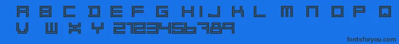 2 Lines Free Font – Black Fonts on Blue Background