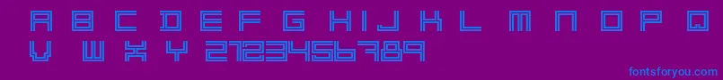 2 Lines Free-fontti – siniset fontit violetilla taustalla