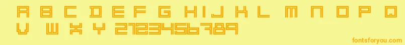 2 Lines Free Font – Orange Fonts on Yellow Background