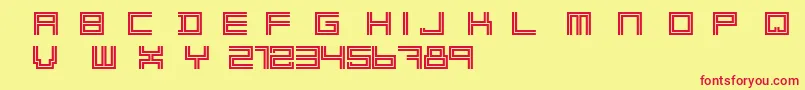 2 Lines Free Font – Red Fonts on Yellow Background