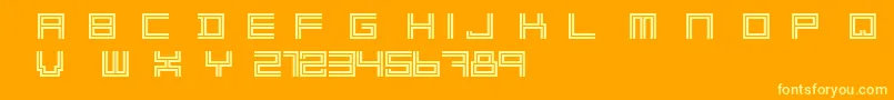 2 Lines Free Font – Yellow Fonts on Orange Background