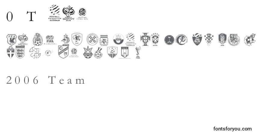 Czcionka 2006 Team – alfabet, cyfry, specjalne znaki