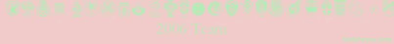 2006 Team Font – Green Fonts on Pink Background