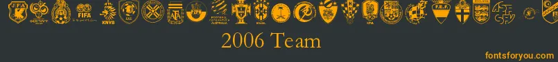 2006 Team Font – Orange Fonts on Black Background