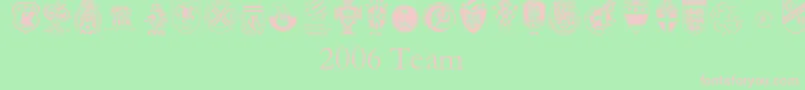 2006 Team Font – Pink Fonts on Green Background