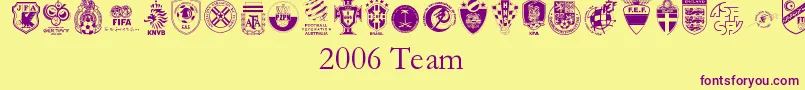 2006 Team Font – Purple Fonts on Yellow Background