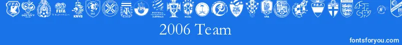 2006 Team Font – White Fonts on Blue Background