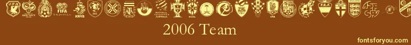 2006 Team Font – Yellow Fonts on Brown Background