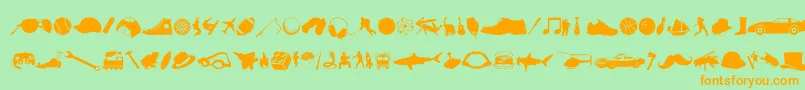 212 Boys Stuff Font – Orange Fonts on Green Background