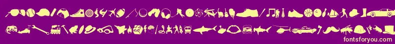 Шрифт 212 Boys Stuff – жёлтые шрифты на фиолетовом фоне