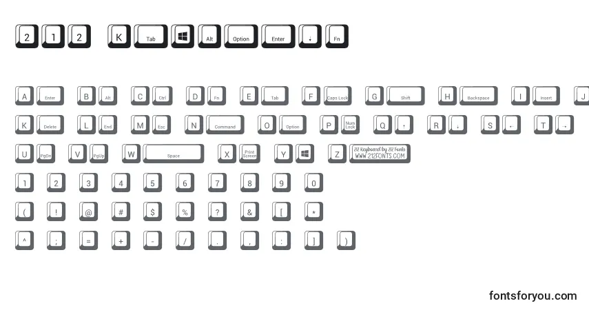 212 Keyboardフォント–アルファベット、数字、特殊文字