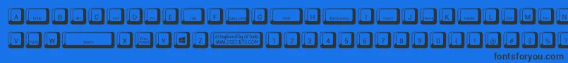 212 Keyboard-Schriftart – Schwarze Schriften auf blauem Hintergrund