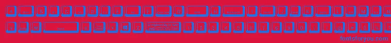 Шрифт 212 Keyboard – синие шрифты на красном фоне