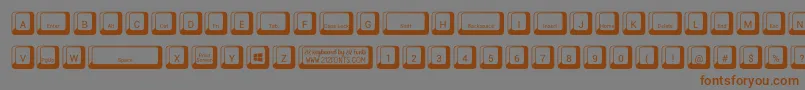 フォント212 Keyboard – 茶色の文字が灰色の背景にあります。