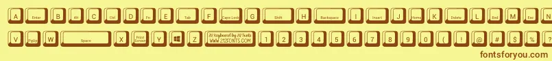 212 Keyboard Font – Brown Fonts on Yellow Background