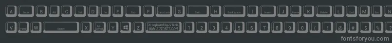 212 Keyboard Font – Gray Fonts on Black Background