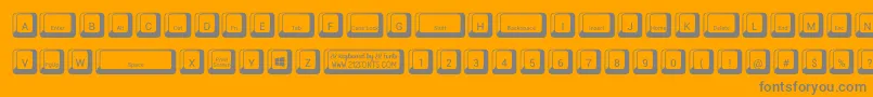 212 Keyboard Font – Gray Fonts on Orange Background