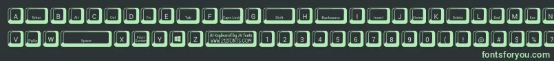 212 Keyboard Font – Green Fonts on Black Background