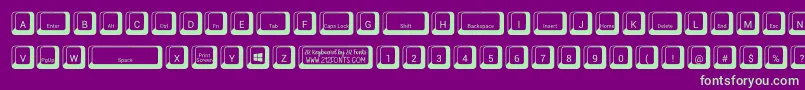 212 Keyboard Font – Green Fonts on Purple Background