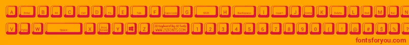 212 Keyboard Font – Red Fonts on Orange Background