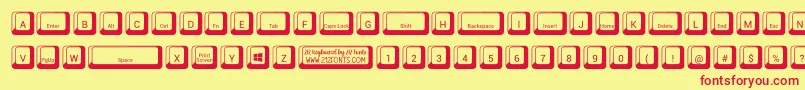 212 Keyboard Font – Red Fonts on Yellow Background