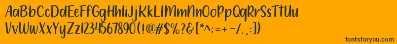 212 Moon Child Sans-Schriftart – Schwarze Schriften auf orangefarbenem Hintergrund