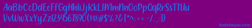 フォント212 Moon Child Sans – 紫色の背景に青い文字