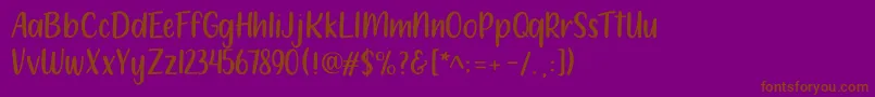 212 Moon Child Sans-Schriftart – Braune Schriften auf violettem Hintergrund