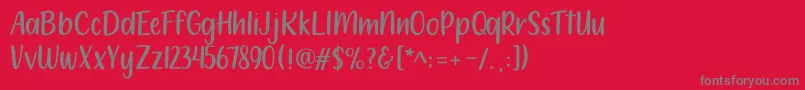 フォント212 Moon Child Sans – 赤い背景に灰色の文字