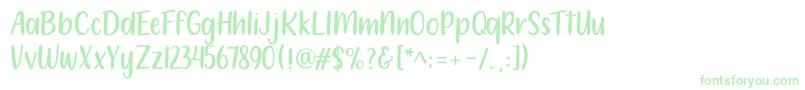 フォント212 Moon Child Sans – 白い背景に緑のフォント