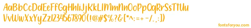 212 Moon Child Sans-Schriftart – Orangefarbene Schriften auf weißem Hintergrund