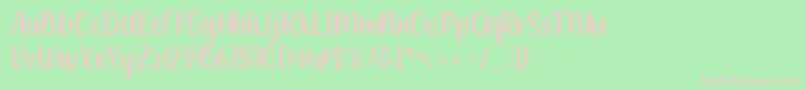 212 Moon Child Sans Font – Pink Fonts on Green Background