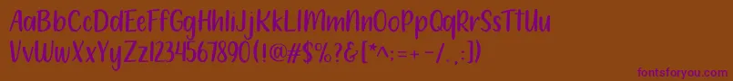 212 Moon Child Sans-Schriftart – Violette Schriften auf braunem Hintergrund