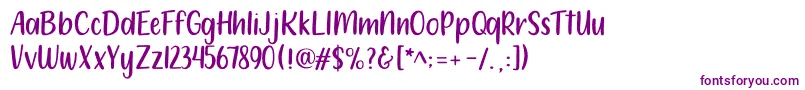 212 Moon Child Sans-Schriftart – Violette Schriften auf weißem Hintergrund